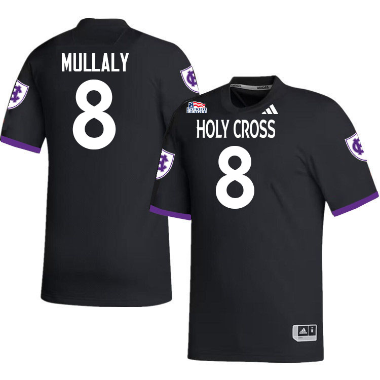Holy Cross Crusaders #8 Charly Mullaly College Football Jerseys,Uniforms-Black